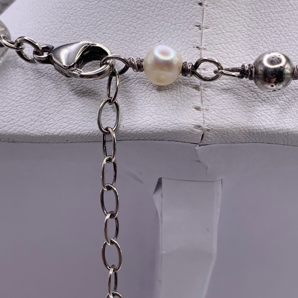 Silpada Vintage Sterling Freshwater Pearl & Crystal Quartz Necklace - Picture 8 of 16